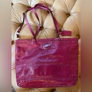 Coach Fuchsia Leather Tote Bag